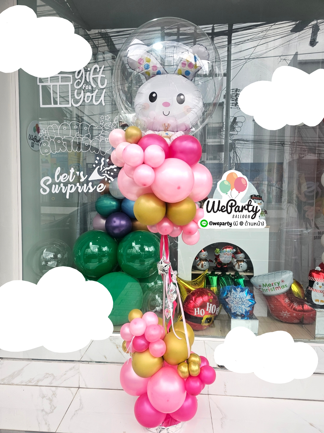 ต้นยืนต้อนรับเด็กแรกเกิดกระต่าย Welcome Baby Bunny Standee