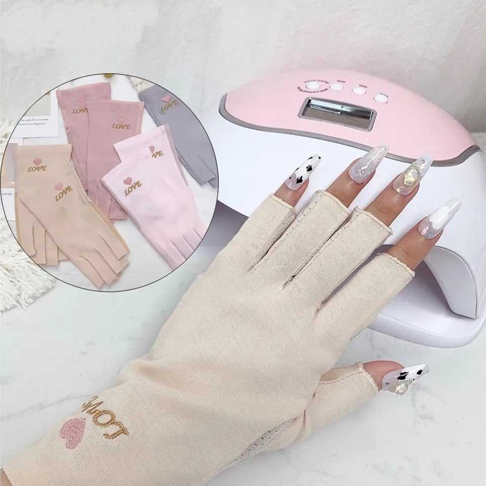 ถุงมือใส่อบเล็บมือ ถุงมือป้องกันUV ใส่ป้องกันความร้อนขณะอบเล็บ จำนวน1คู่