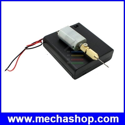 มอเตอร์สว่าน สว่านขนาดเล็ก สว่านเจาะ PCB Mini DC 6V Electric Motor Drill PCB Hole พร้อมลังถ่าน AA Battery