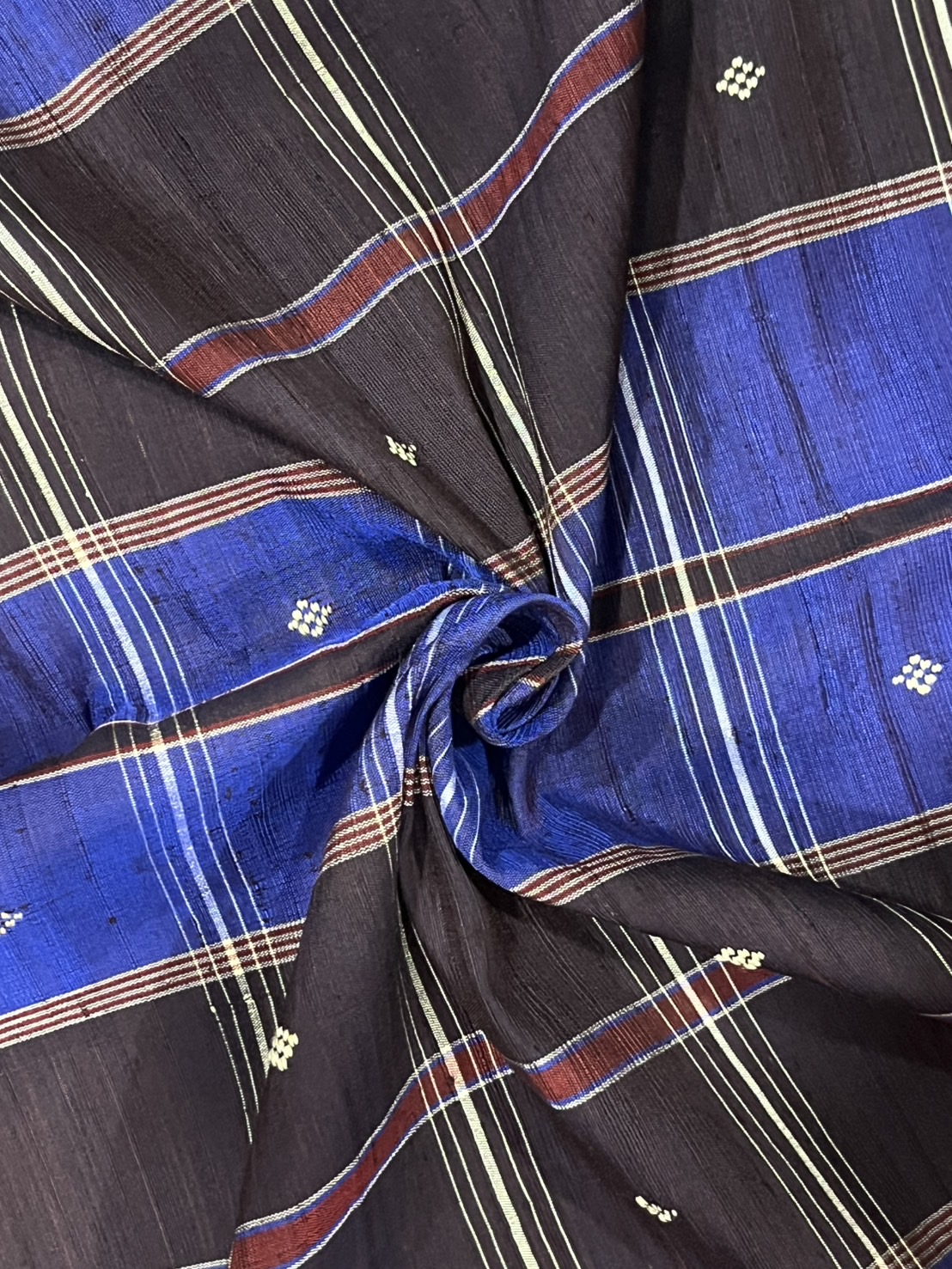 ผ้าไหมโสร่ง ผ้าโสร่งจกดาว ขนาด 1x2เมตร ทอเนื้อไหมบ้าน เนื้อแน่นทอหนา สีคละสี รหัส R1B-NY-0730681