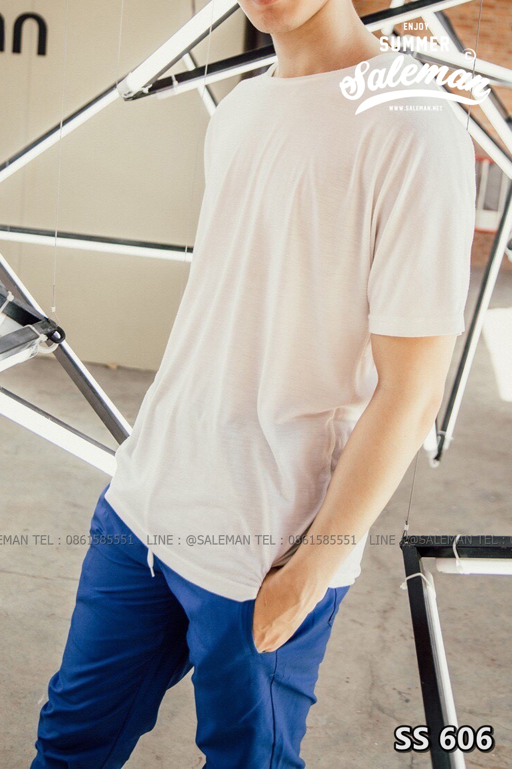 กางเกง JOGGER พรีเมี่ยม ผ้า COTTON รหัส SS 606 น้ำเงิน