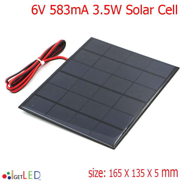 6V 3.5W โซล่าเซลล์ DIY