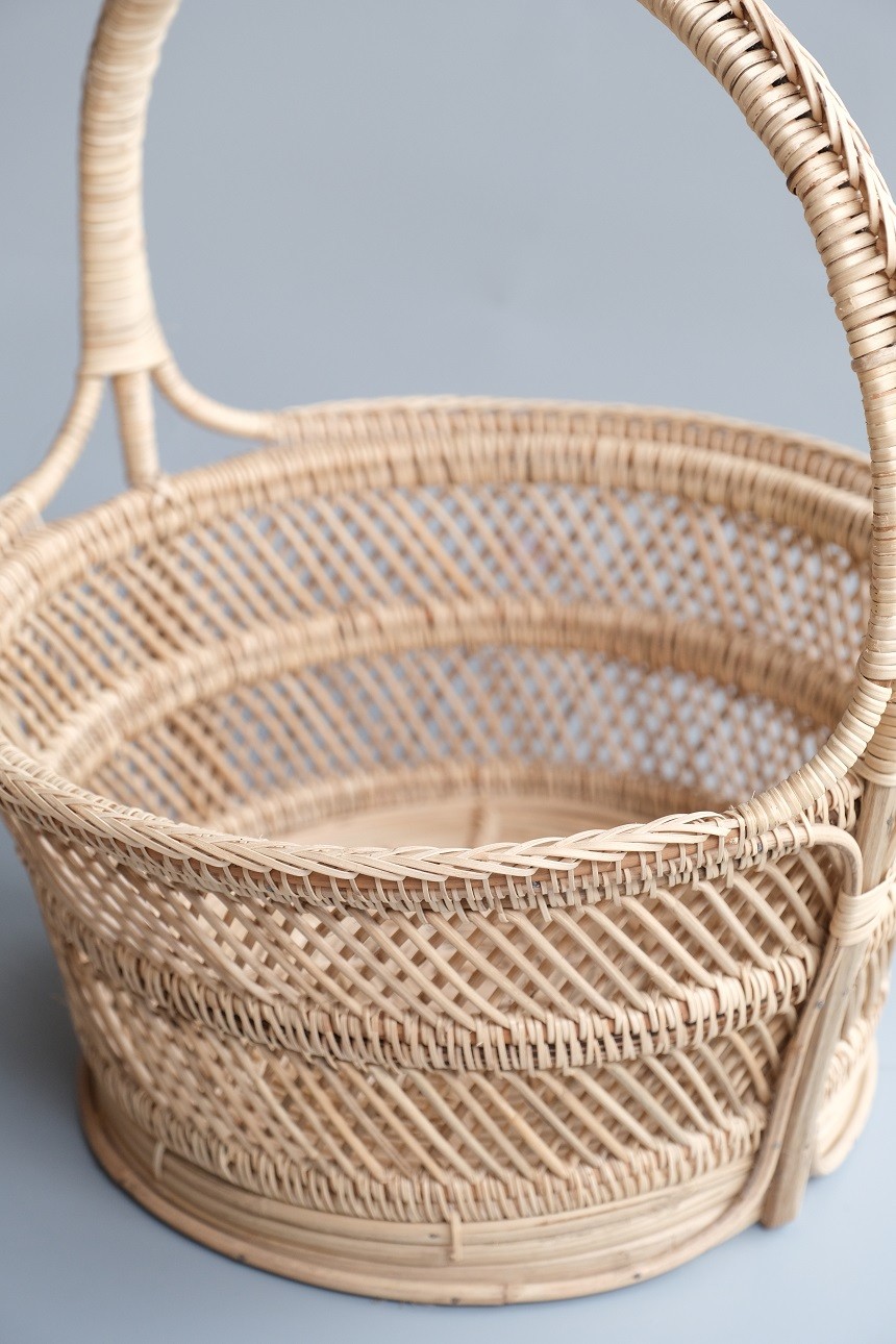 ตะกร้าหวาย ทรงกลม 2ชั้น ฐาน 11นิ้ว รหัส BK-35-2-11-5