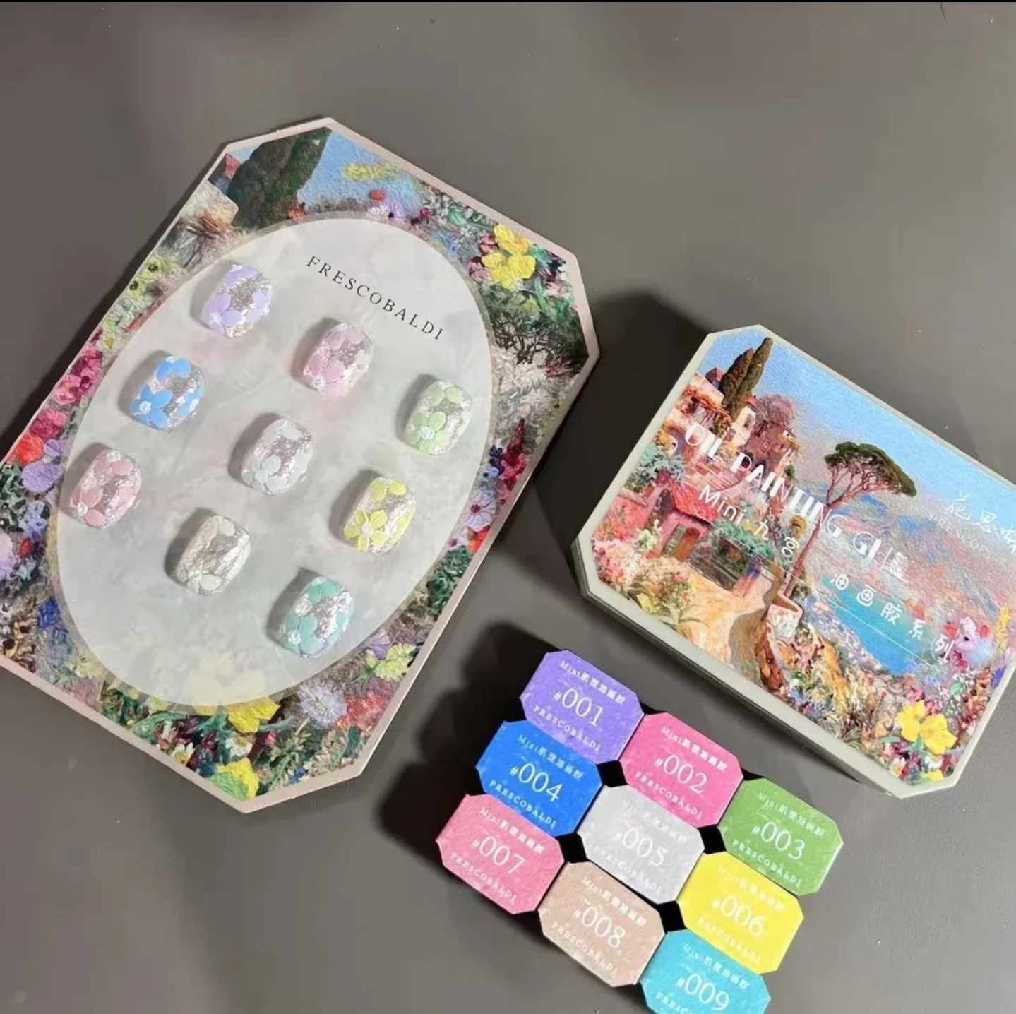 ยิปซั่มเจล [Gypsum gel] เจลเพ้นท์นูน สีมาการอง 9เฉดสี/เซต