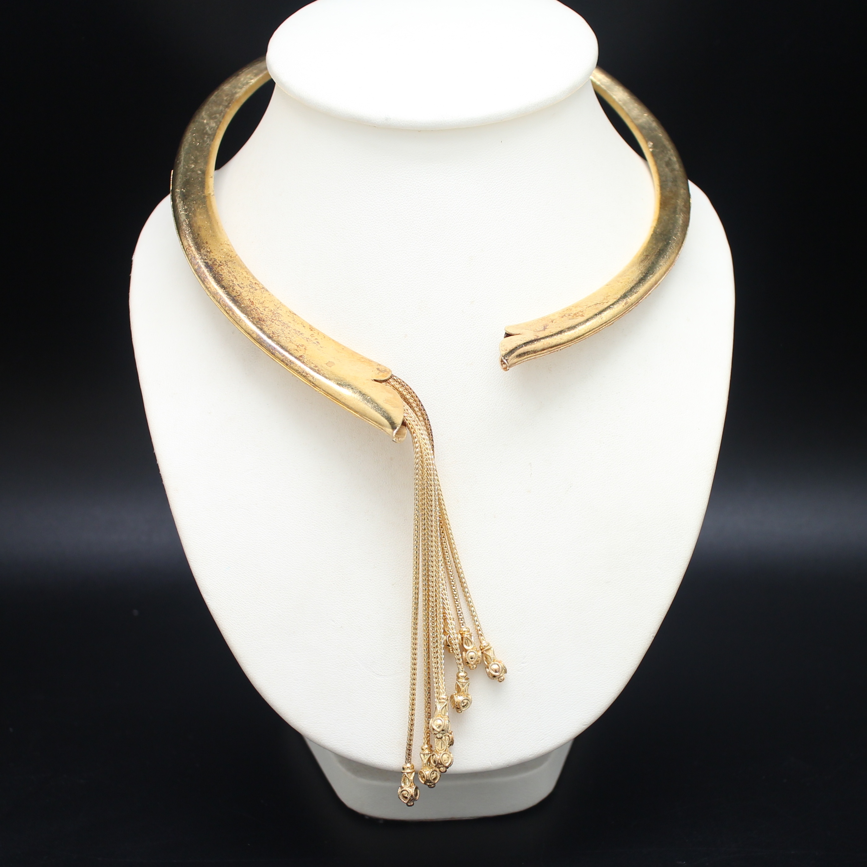 SI372 สร้อยคอโช้คแกะลายตุ้งติ้ง เงินแท้ 92.5% ชุบทอง นน. 105.7 กรัม