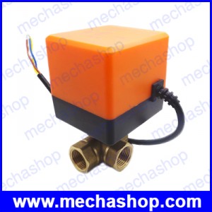 วาล์วไฟฟ้า มอเตอร์วาล์วไฟฟ้า ขนาด 1/2นิ้ว 3ทาง DN15 Electric Valve,Brass Motorized ball Valve AC220V เหมาะสำหรับควบคุมระบบน้ำร้อนน้ำเย็นอัตโนมัติ