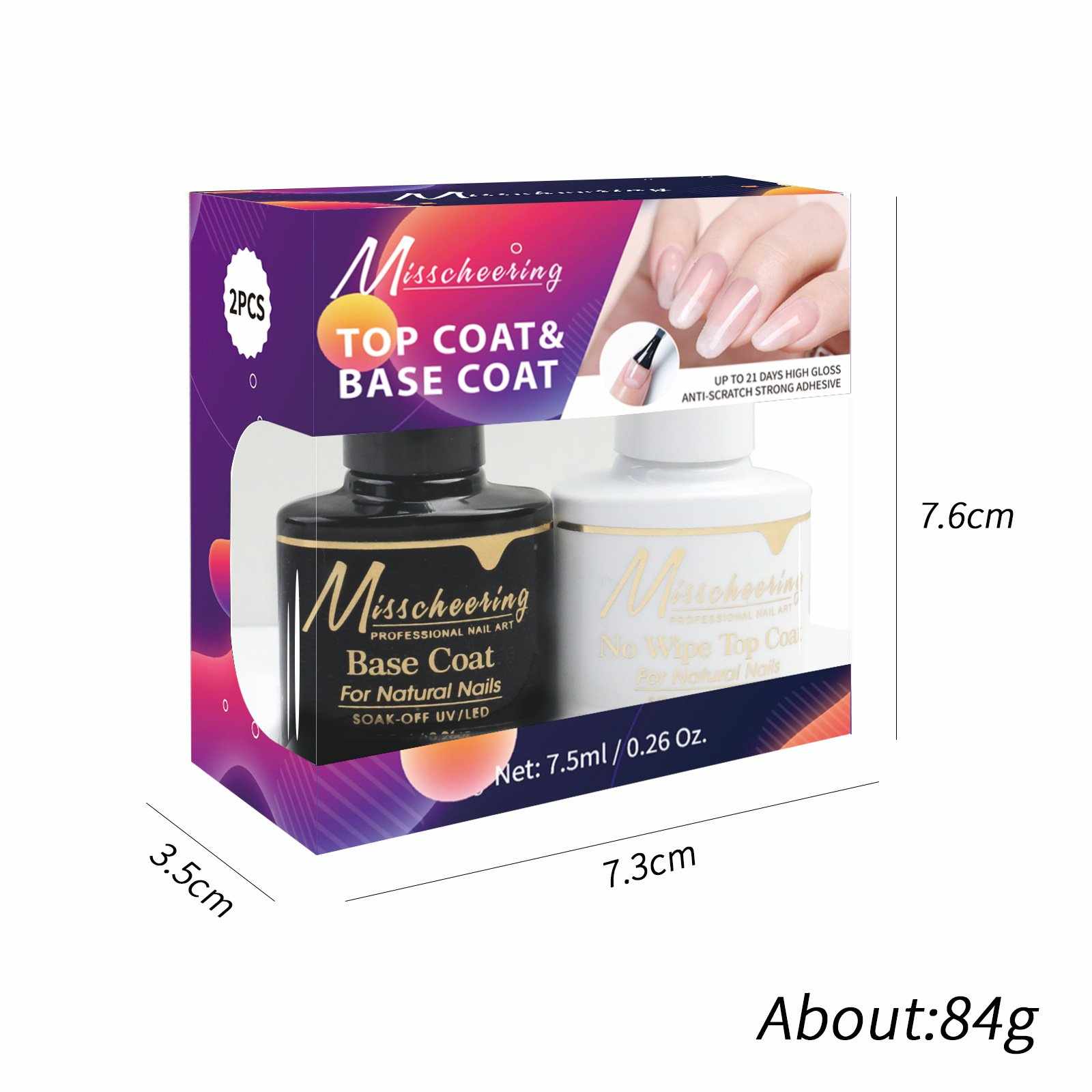 เซตท็อปเบส Misscheering Top Coat & Base Coat ขนาด7.5ml