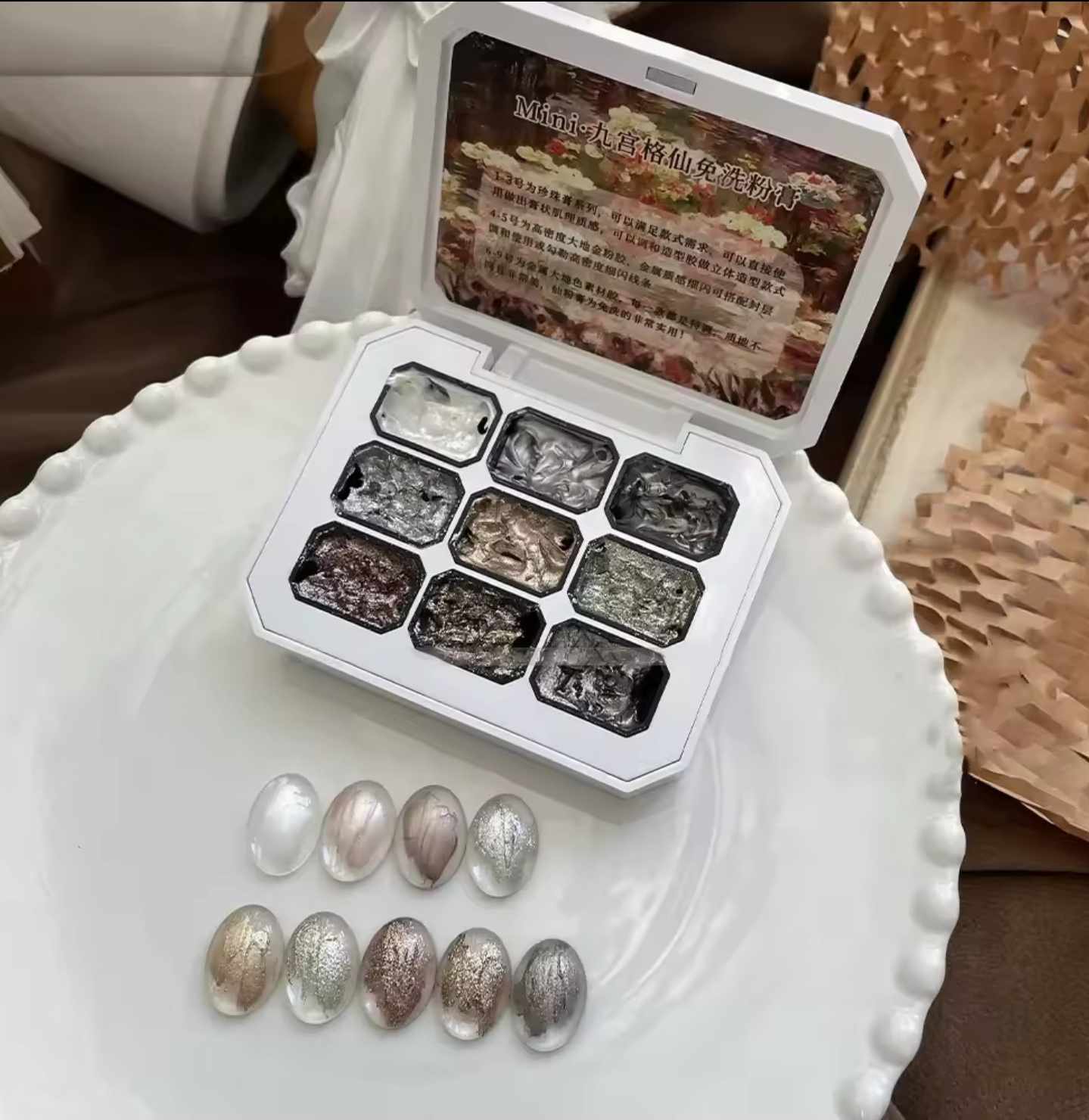 ยิปซั่มเจล [Gypsum gel] เจลเพ้นท์นูนปูนพลาสเตอร์ สีเจลเนื้อทราย 9เฉดสี/เซต