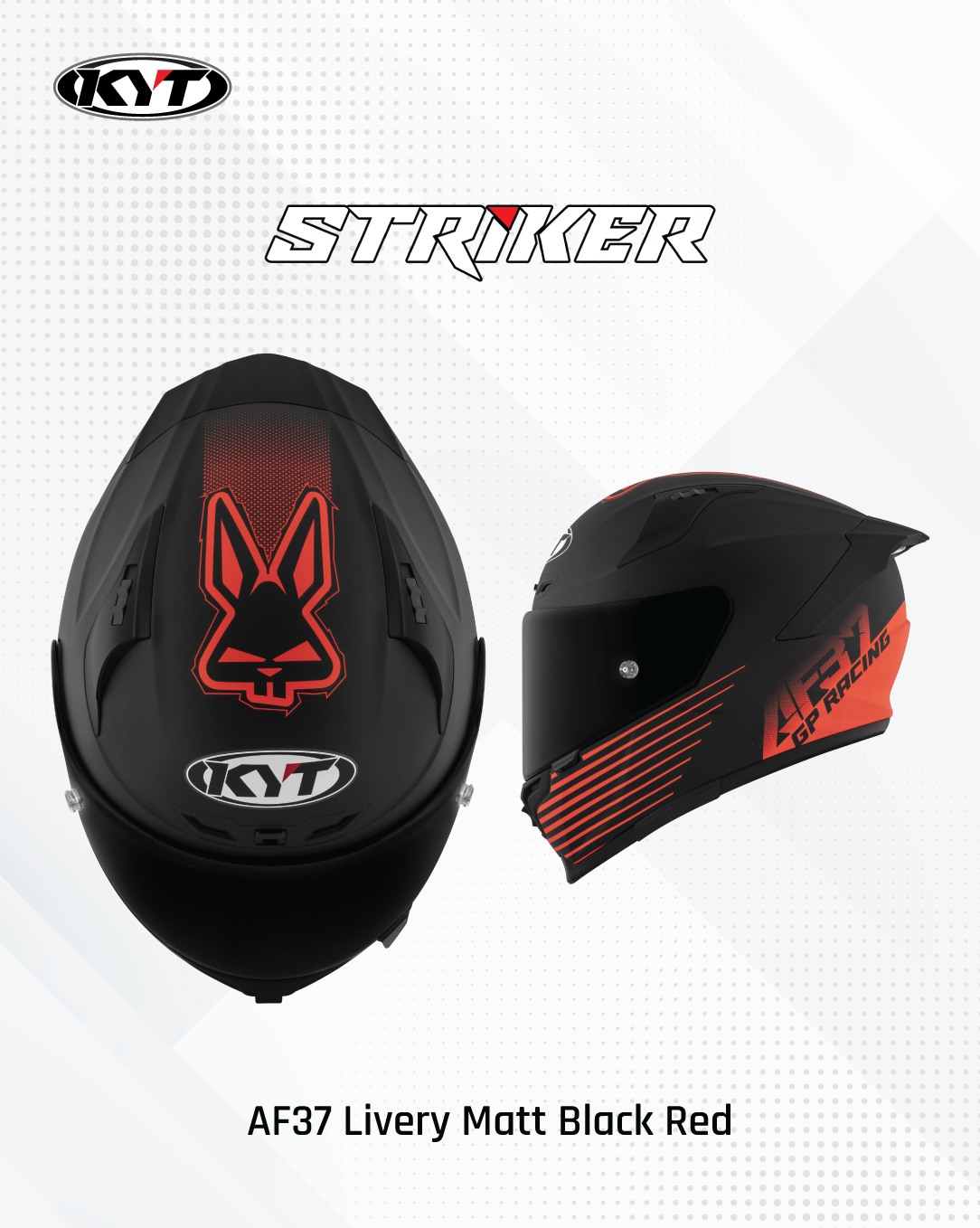 KYT รุ่น Striker ลาย AF37 LIVERY MATT BLACK/RED *ยังไม่รวมชิวดำ*