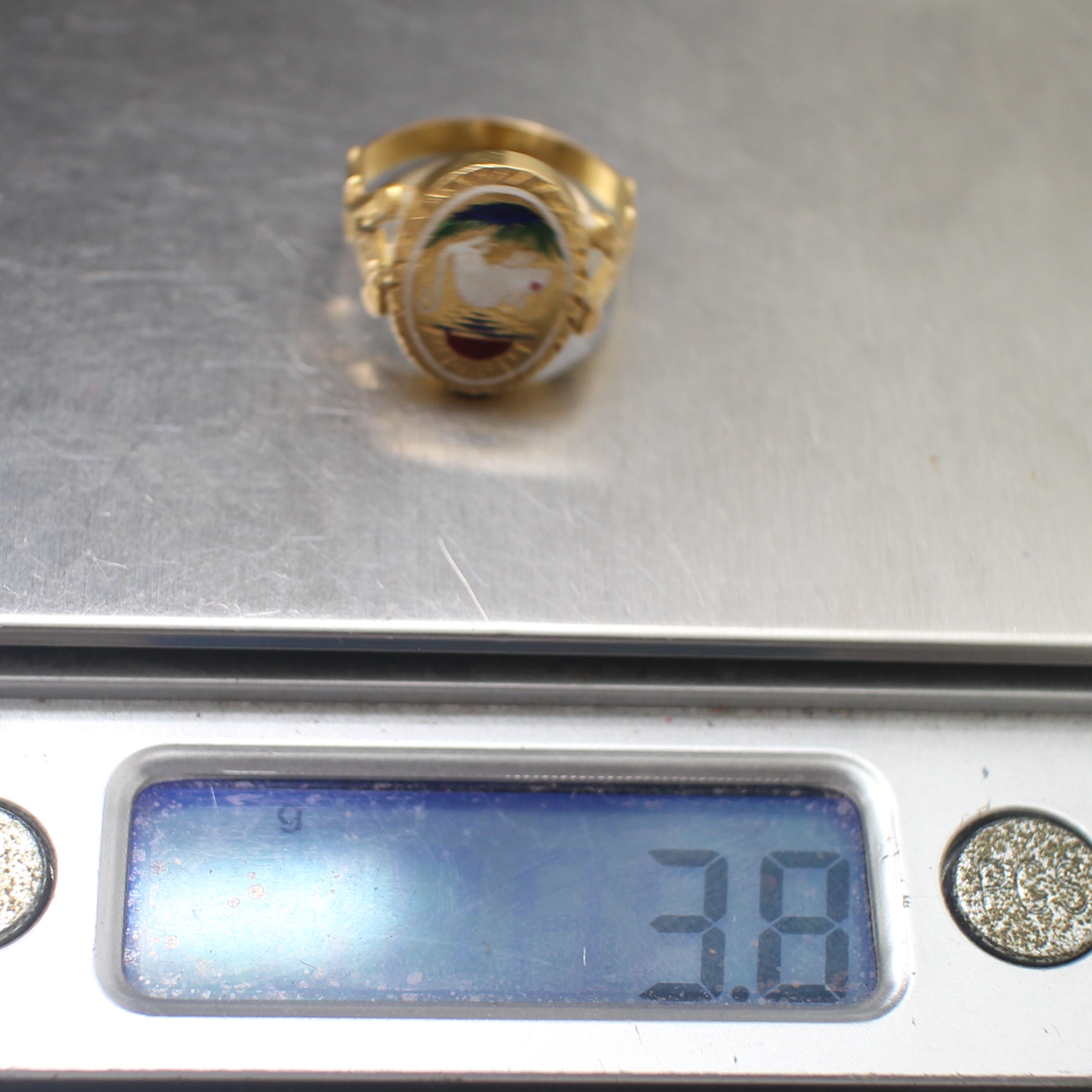 RG250223 แหวนทองลงยาปีชวด ทองแท้ 90% นน. 3.8 กรัม ขนาดแหวน 52