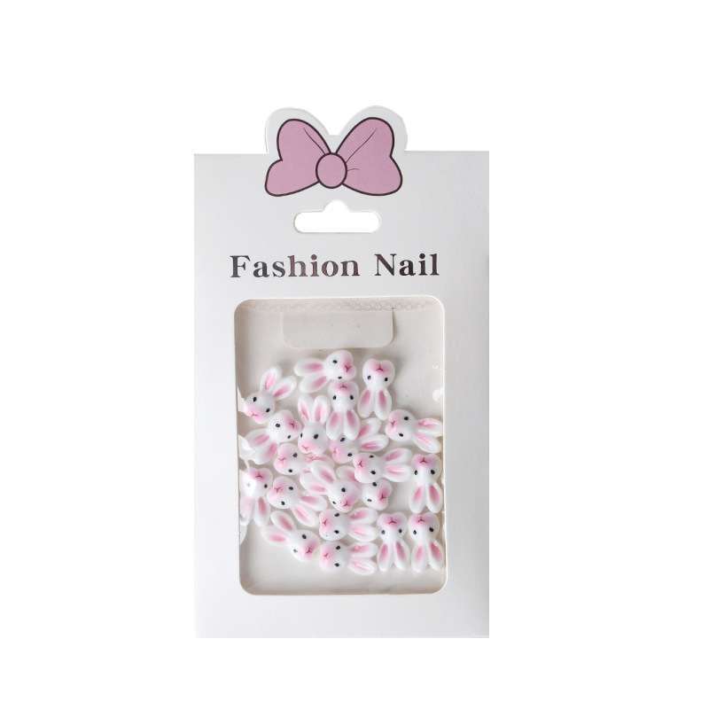 อะไหล่ติดเล็บ เครื่องประดับตกแต่งเล็บ รูปกระต่ายน้อย 20ชิ้น/แพ็ก