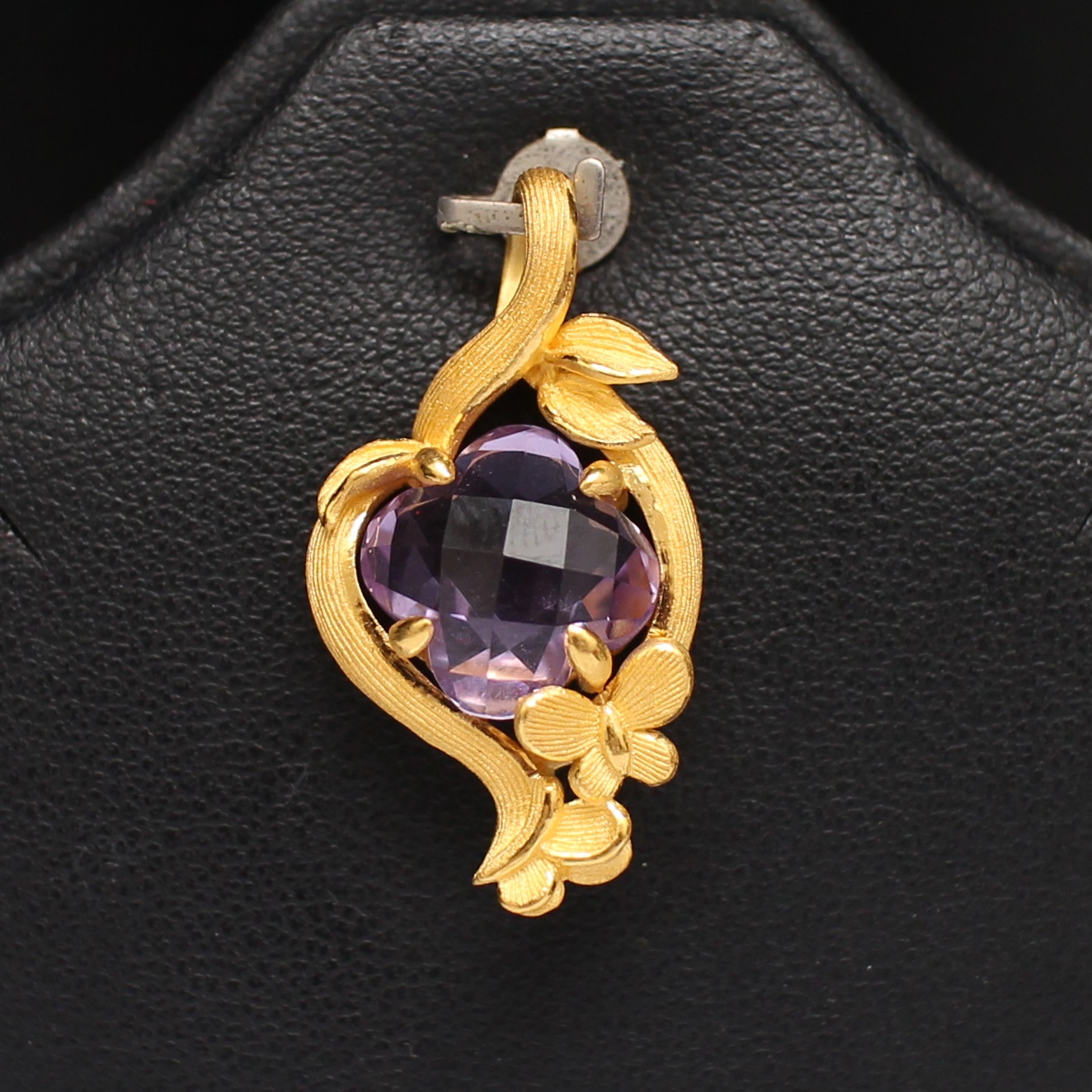 RG250211 ชุดอะเมทิส แหวน จี้ ต่างหู Primagold ทองแท้ 99.99% นน.รวม 19 กรัม แหวนไซส์ 52