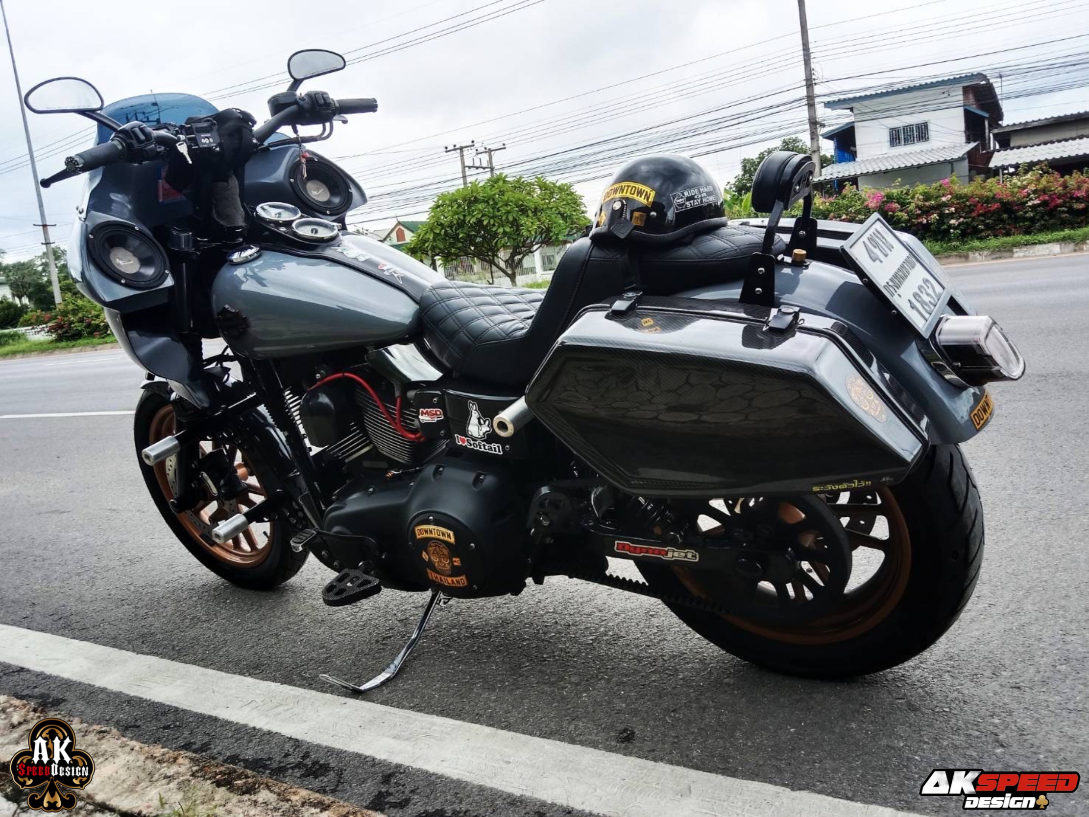 saddle bags softail carbon
