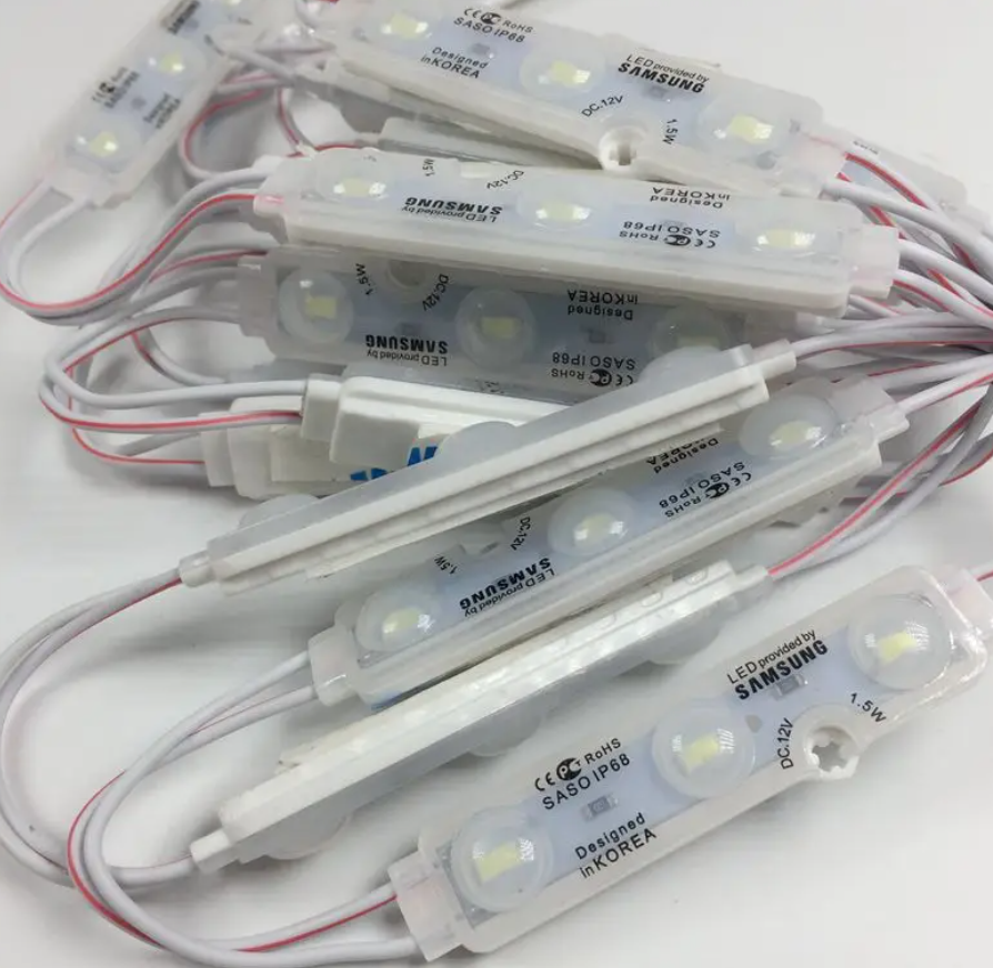 LED Module 1.5W 12V PVC เลนส์กระจายแสง สีขาว