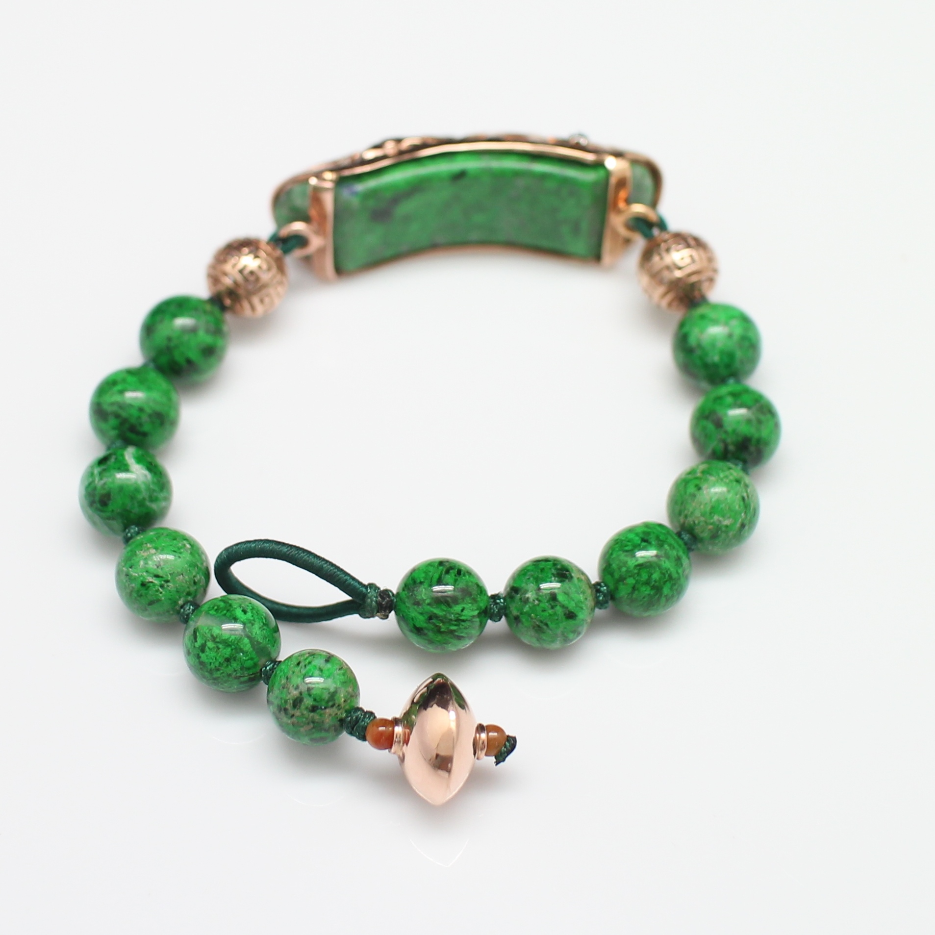 BL25021 สร้อยข้อมือมอซิทซิท แต่งทองแท้ Pinkgold 9k ฝังเพชรแท้ 0.03 กะรัต นน.รวม 24.1 กรัม ยาว 18 ซม.