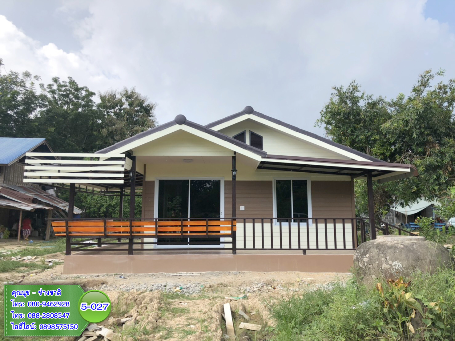 5-027 บ้านน็อคดาวน์ทรงจั่วมุกซ้อน