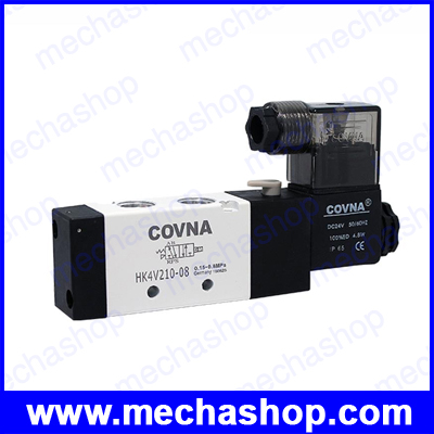 โซลินอยด์วาล์ว วาล์วปิดเปิดลม ยี่ห้อ Covna(ของแท้) 4V210-08 Port G1/4" DC12V, DC24V, AC220V Single Coil Air Pneumatic Solenoid Valve 5/2 Way positions