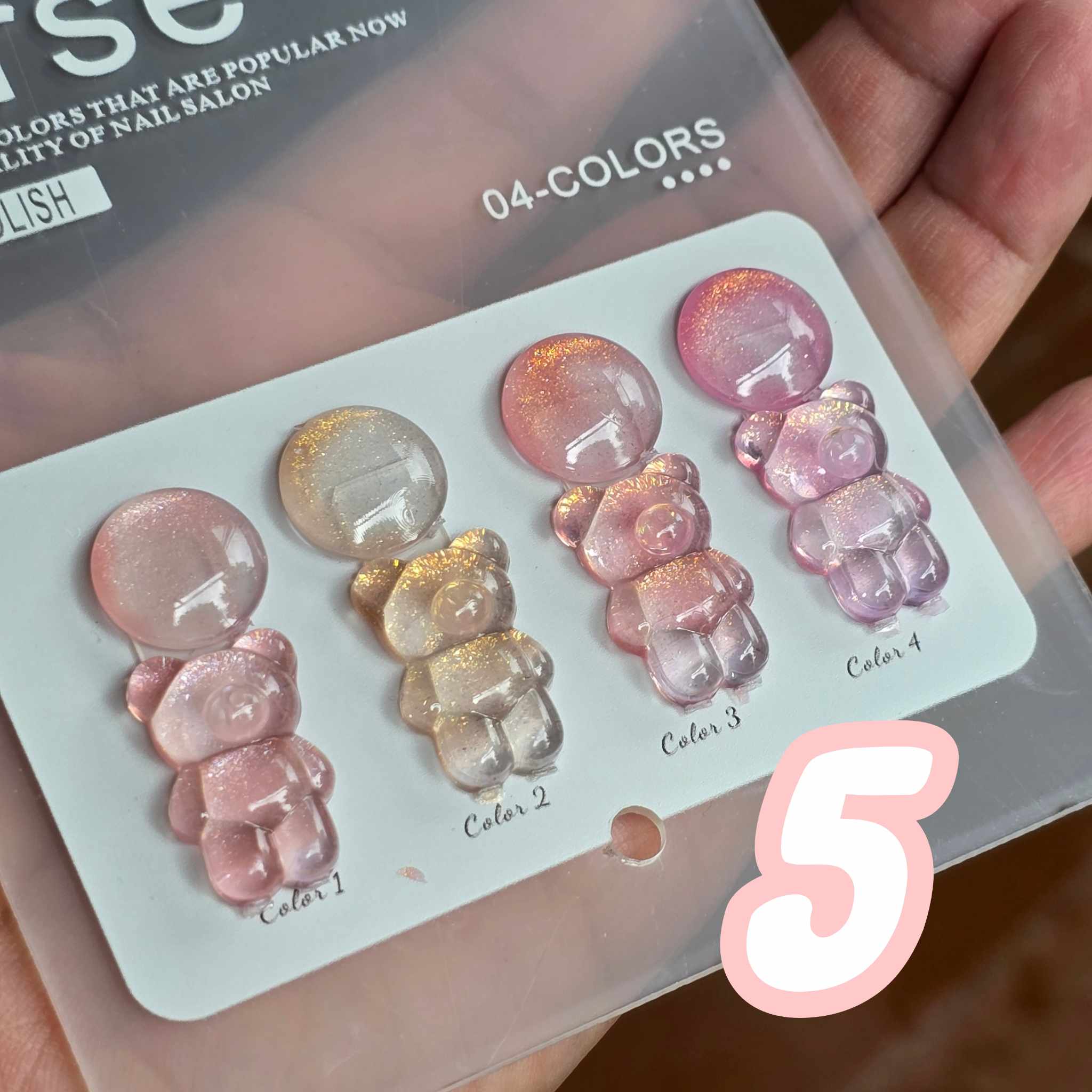สีเจลทาเล็บ แบรนด์Dirse มีให้เลือก5เซต พร้อมชาร์ต ขนาด12ml