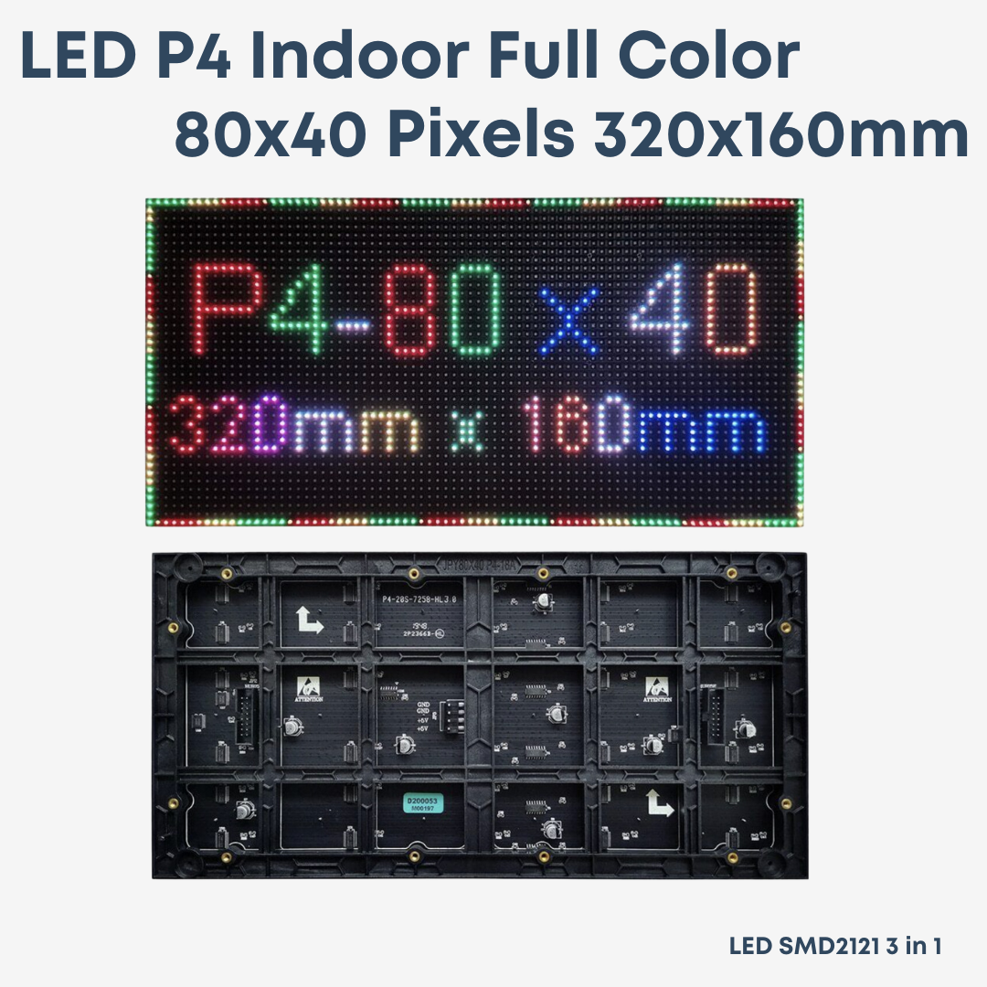 LED P4 Indoor RGB 80x40 Pixels ขนาด 320mmx160mm โมดูลจอแสดงผล LED RGB Panel