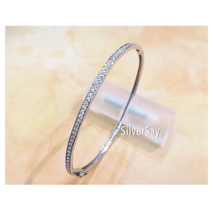 กำไลเพชรสวิสไมโครแถวครึ่งวง/ล็อคปิด-เปิดได้