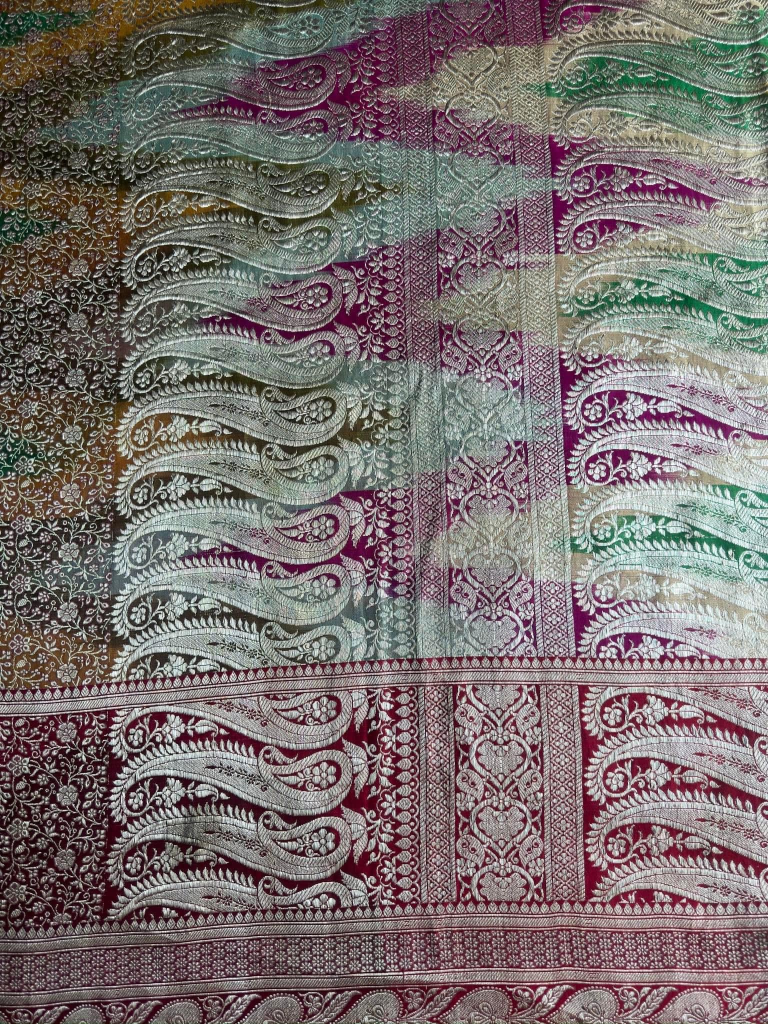 ซิ่น ผ้าปาโตล่า ไหมแท้ มีหน้านาง ขนาด 110x210ซม. สีคละสี รหัส N9-SIL-GN4