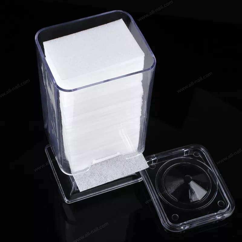 กล่องใส่แผ่นสำลี ที่เก็บแผ่นสำลี มีรูด้านล่างสำหรับดึงแผ่นสำลี