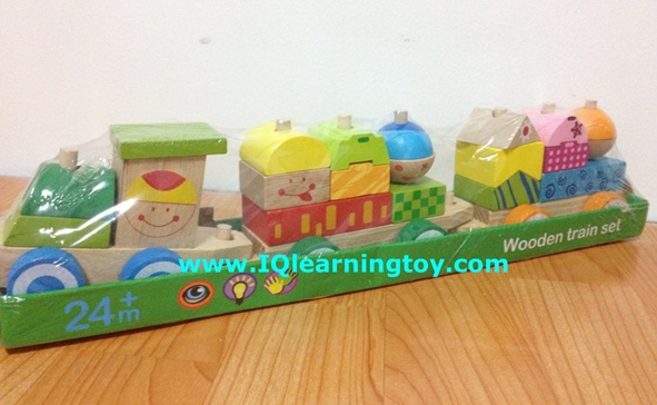 Wooden Toy  Train Block รถไฟบล็อคไม้ สอนเรื่องรูปทรง สี และเล่นเป็นรถไฟเพื่อสร้างเสริมจินตนาการต่างๆ พัฒนาการกล้ามเนื้อมือ 2+ จัดส่งฟรีค่ะ