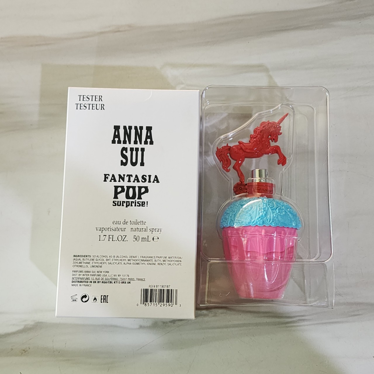 น้ำหอมแท้ Anna Sui Fantasia Pop Surprise 50ml กล่องเทสเตอร์ สีแดงฟ้า