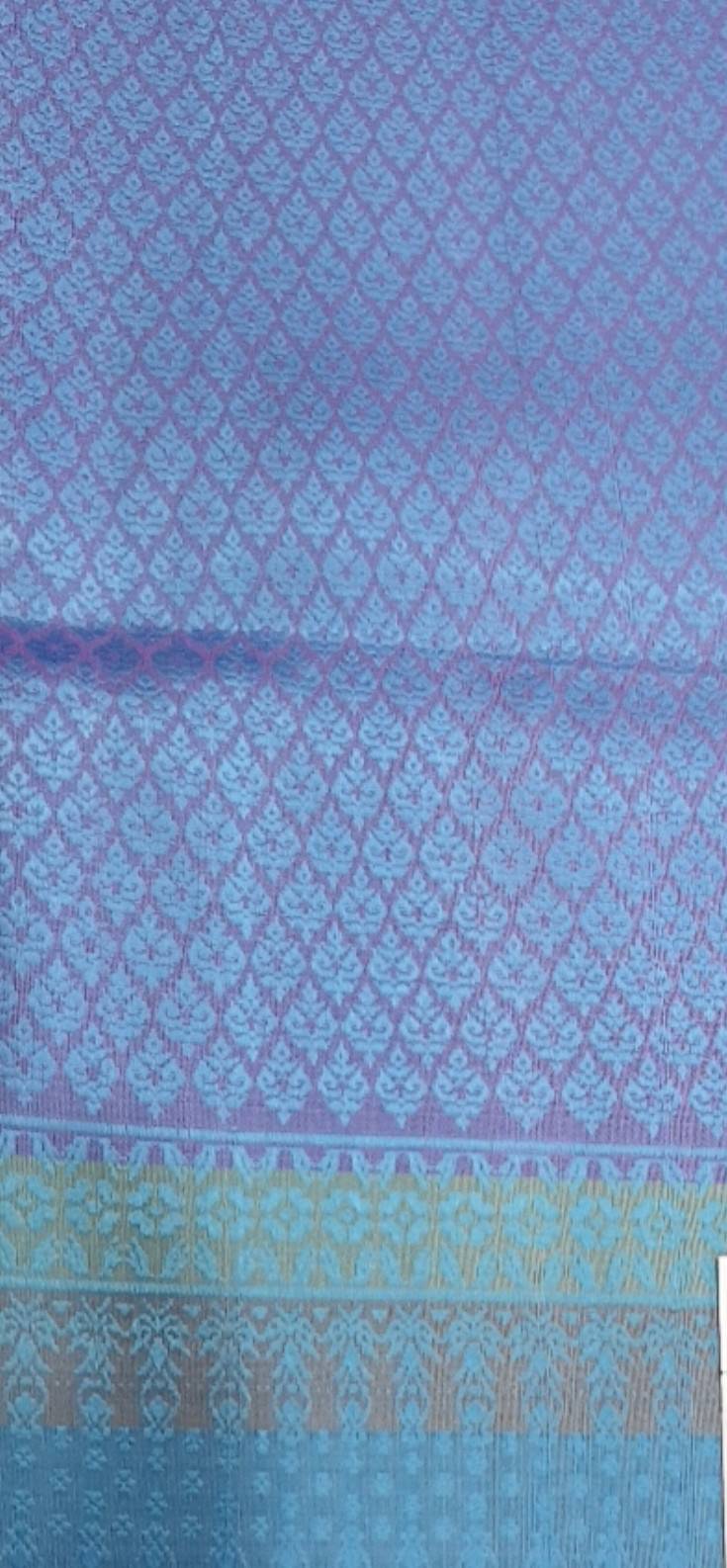 ซิ่น ผ้าไหมยกสุรินทร์ ไหมแท้ 32ตะกอ ขนาด 1x2เมตร สีม่วงฟ้าคราม N11-NY-0816671446