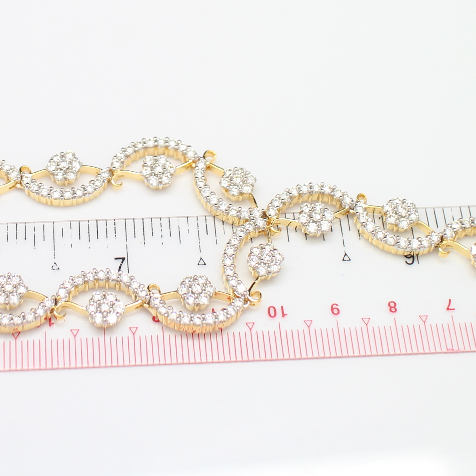 NL25020 สร้อยคอเพชรกระจุกดอกไม้ตุ้งติ้ง เพชรแท้ 117 เม็ด 3.56 กะรัต และ 91 เม็ด 3.60 กะรัต ทองแท้ 90% นน.รวม 41.8 กรัม ยาว 16 นิ้ว เพชรขาว ไฟดีมากกก