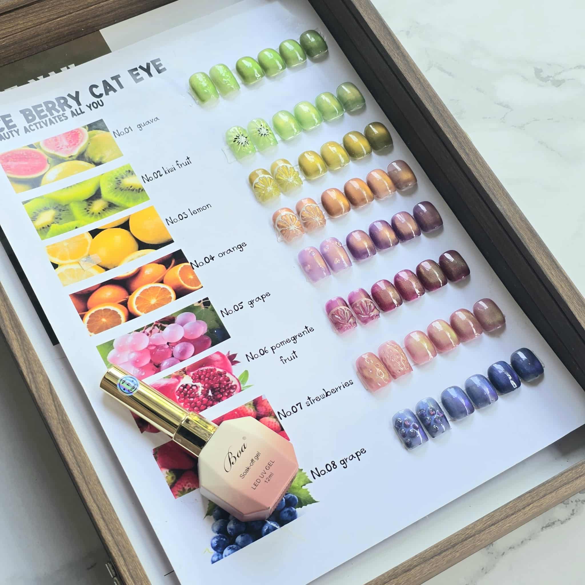 สีเจลทาเล็บ เจลBERRY Cat Eye สีแคทอายผลไม้ 12ml