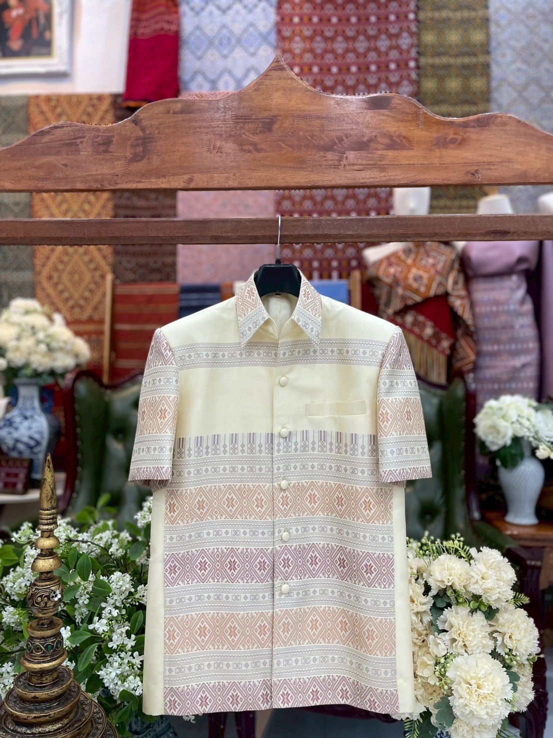เสื้อสูทไหมแพรวา แขนสั้น ไซส์M รหัส DR-BM-0530683