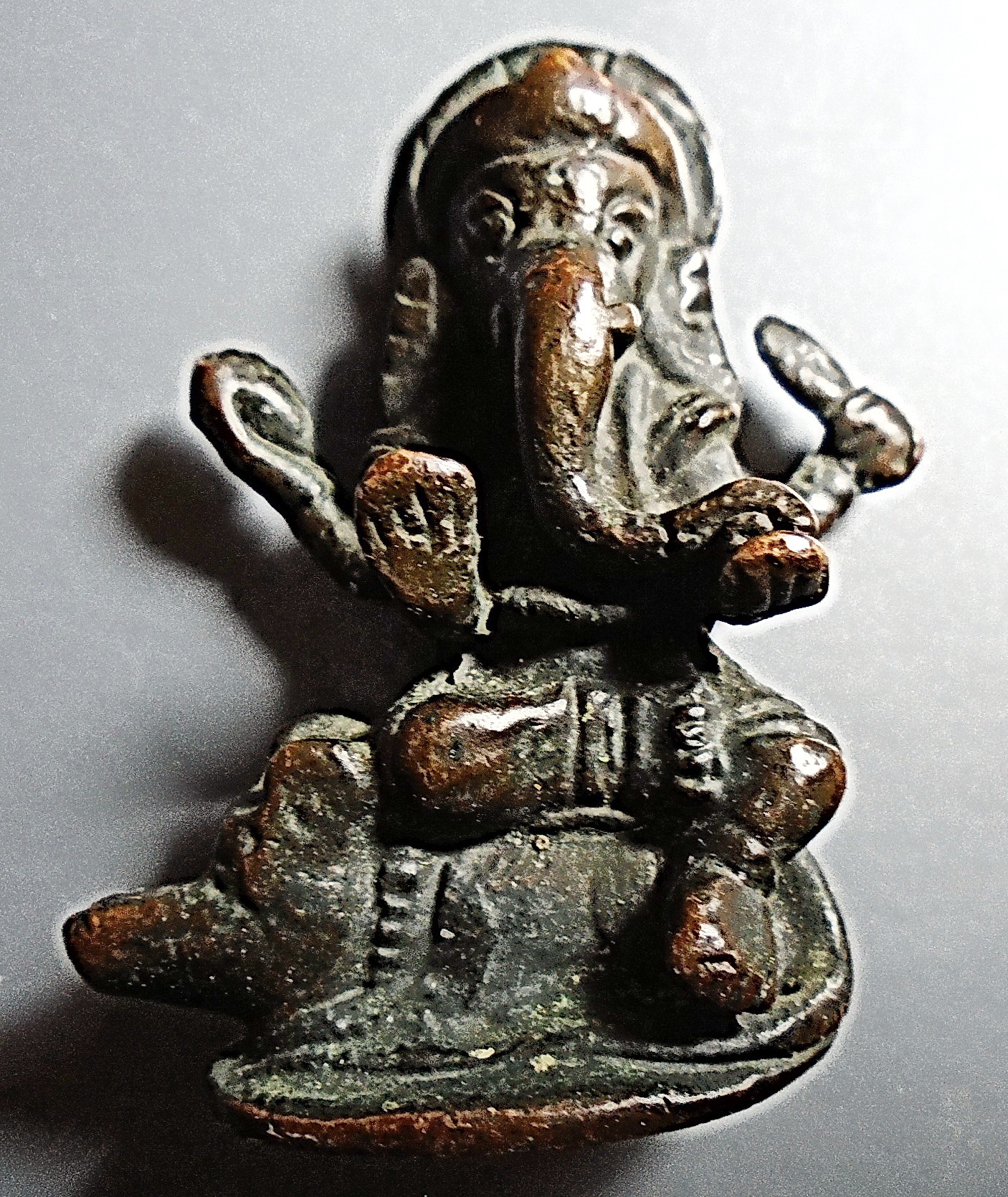 พระพิฆเนศ เนื้อสัมฤทธิ์ หล่อโบราณ ขนาดห้อยบูชา