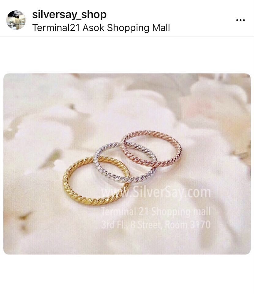 แหวนเกลียวรอบวง/สีทองคำ22k