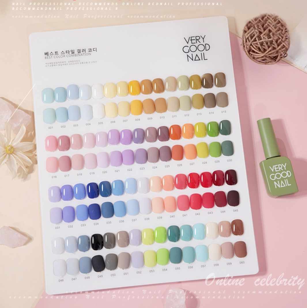 [60สี/เซต] ชุดสีเจลทาเล็บ VERY GOOD Nail 15ml พร้อมชาร์ตสี!!