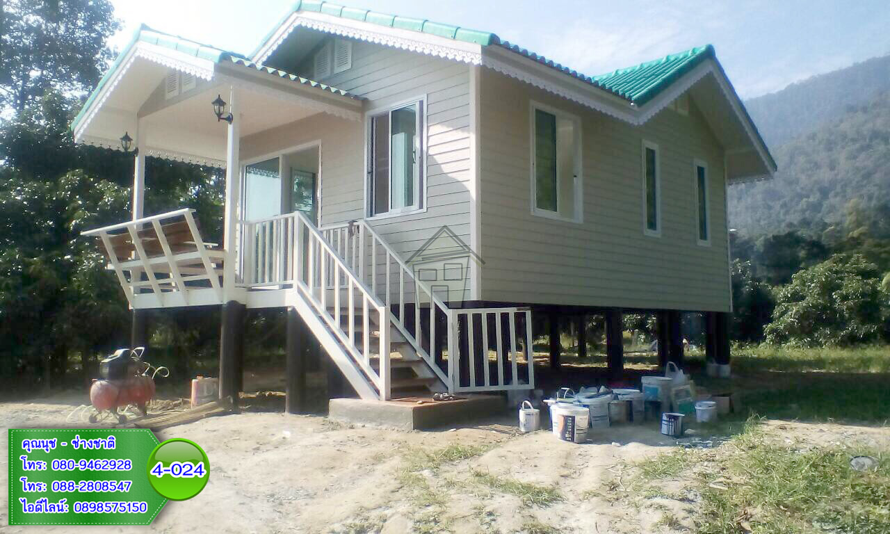 4-024 บ้านน็อคดาวน์ ทรงจั่วมุกซ้อน