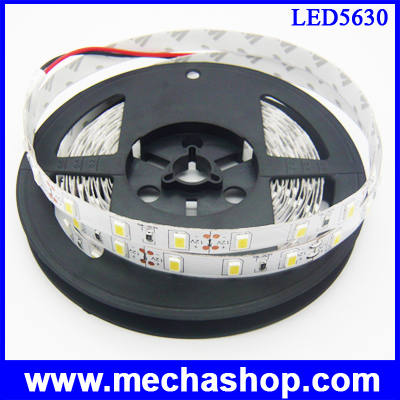 LED Strip Ribbon Flexible ยาว 5 เมตร 5630 60 LEDs/M 25-28 Lumen/chip สีขาวอมเหลือง แสงสว่างมากกว่า chip 5050(ไม่กันน้ำ)(Chip from Taiwan)