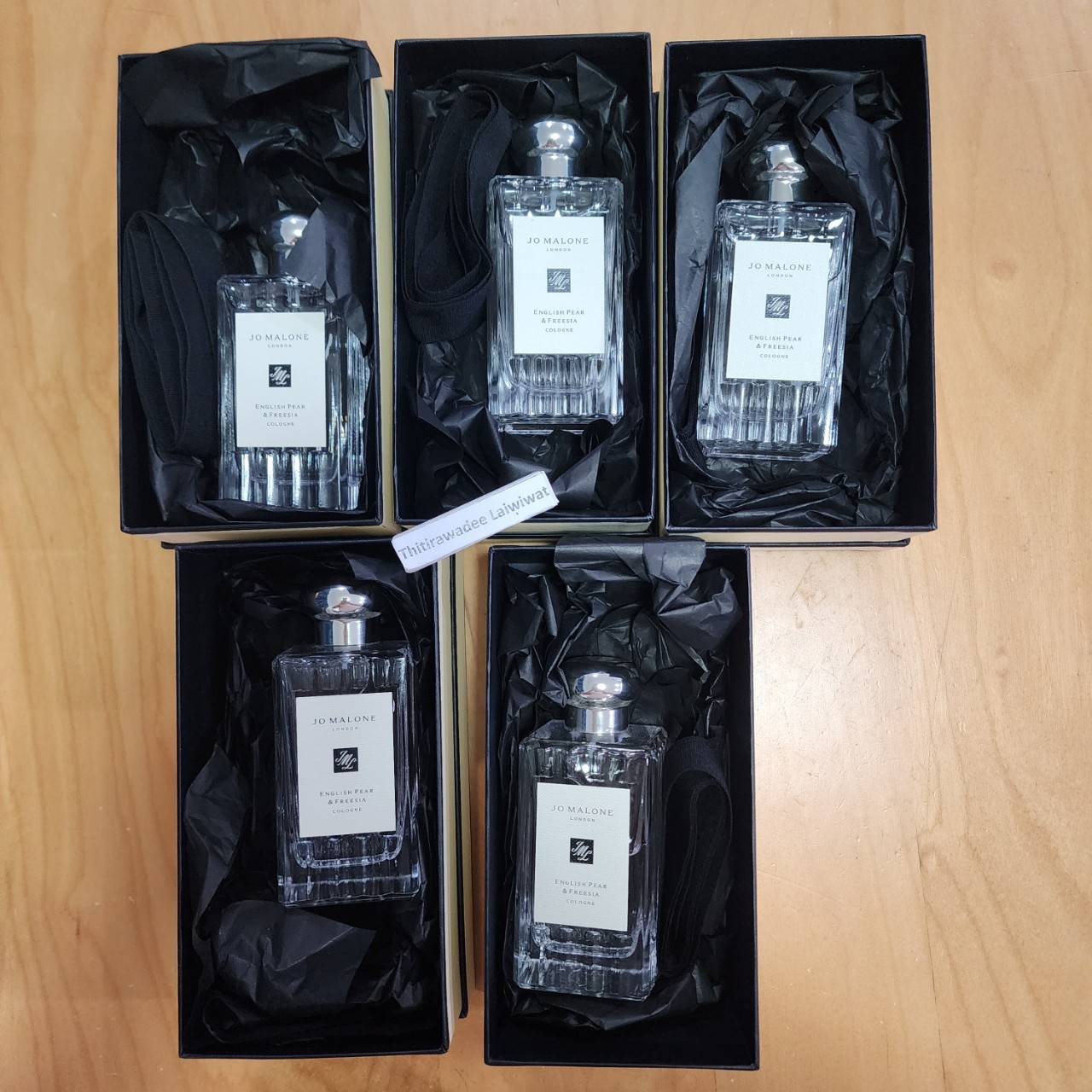 น้ำหอมแท้ Jo malone English pear & freecia 100ml ( limited wave bottle ) อปก. กล่อง โบว์
