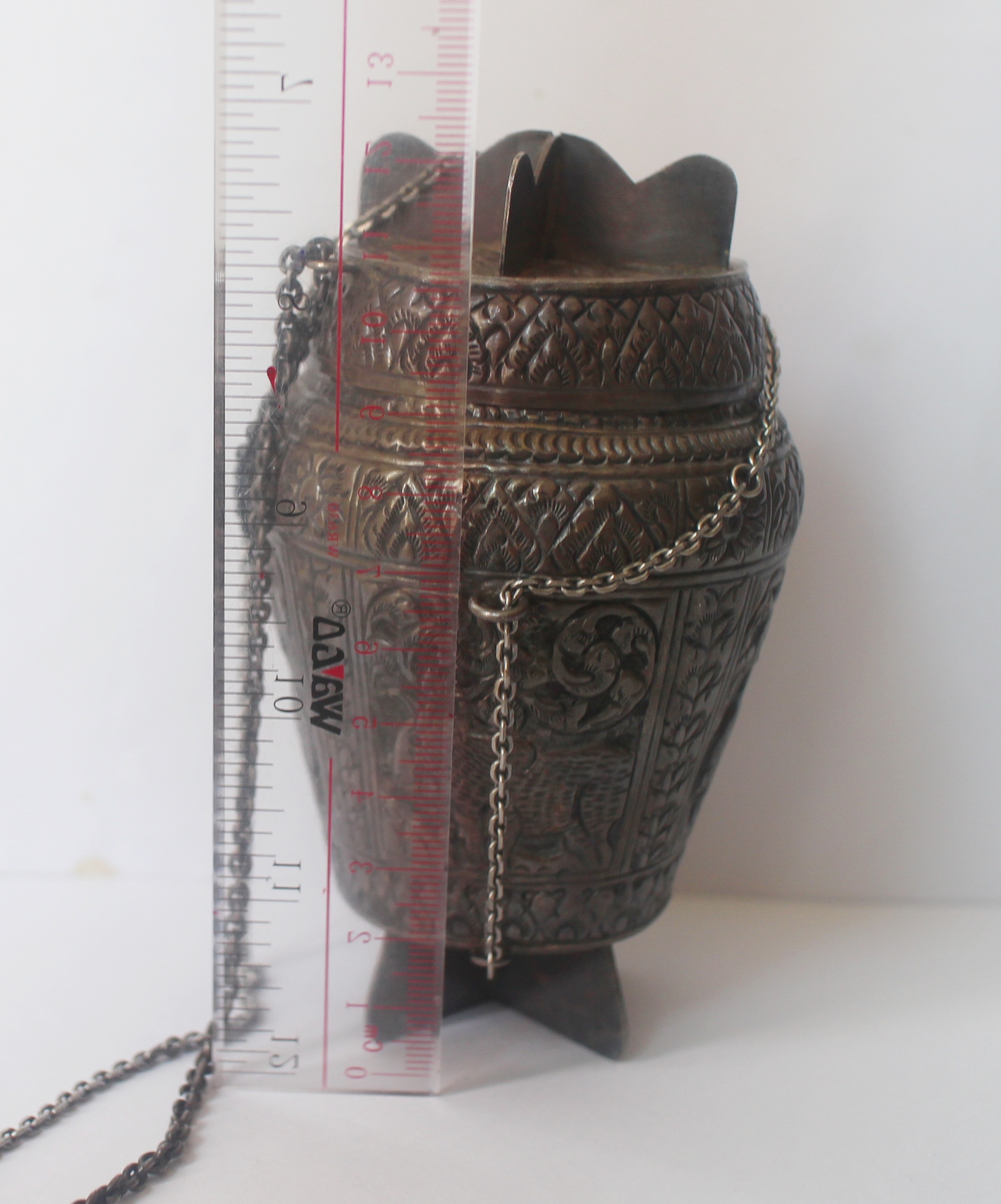 SI113 ข้องเงินลายไทย เงินแท้ 92.5 % นน. 151.1 กรัม