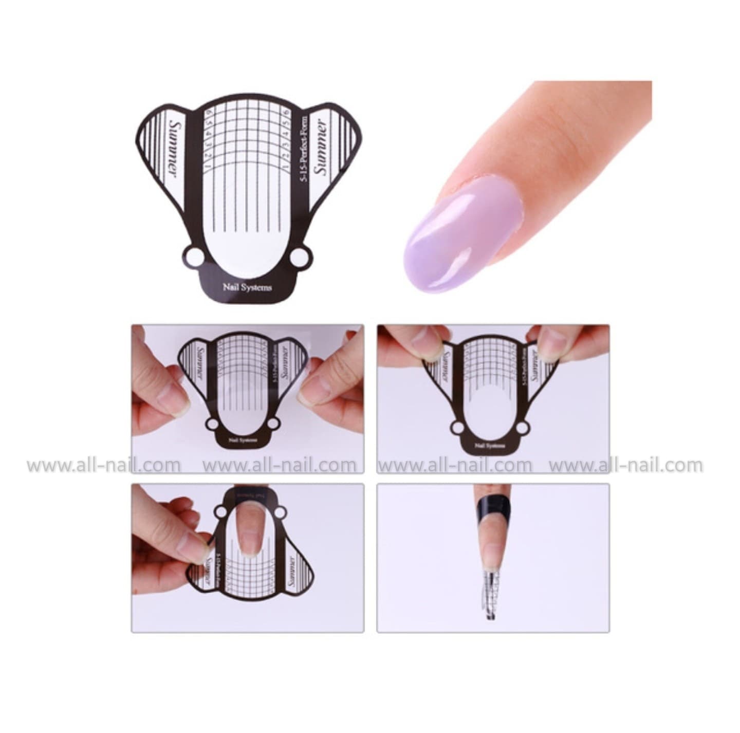 ฟอร์มต่อเล็บพลาสติกใส