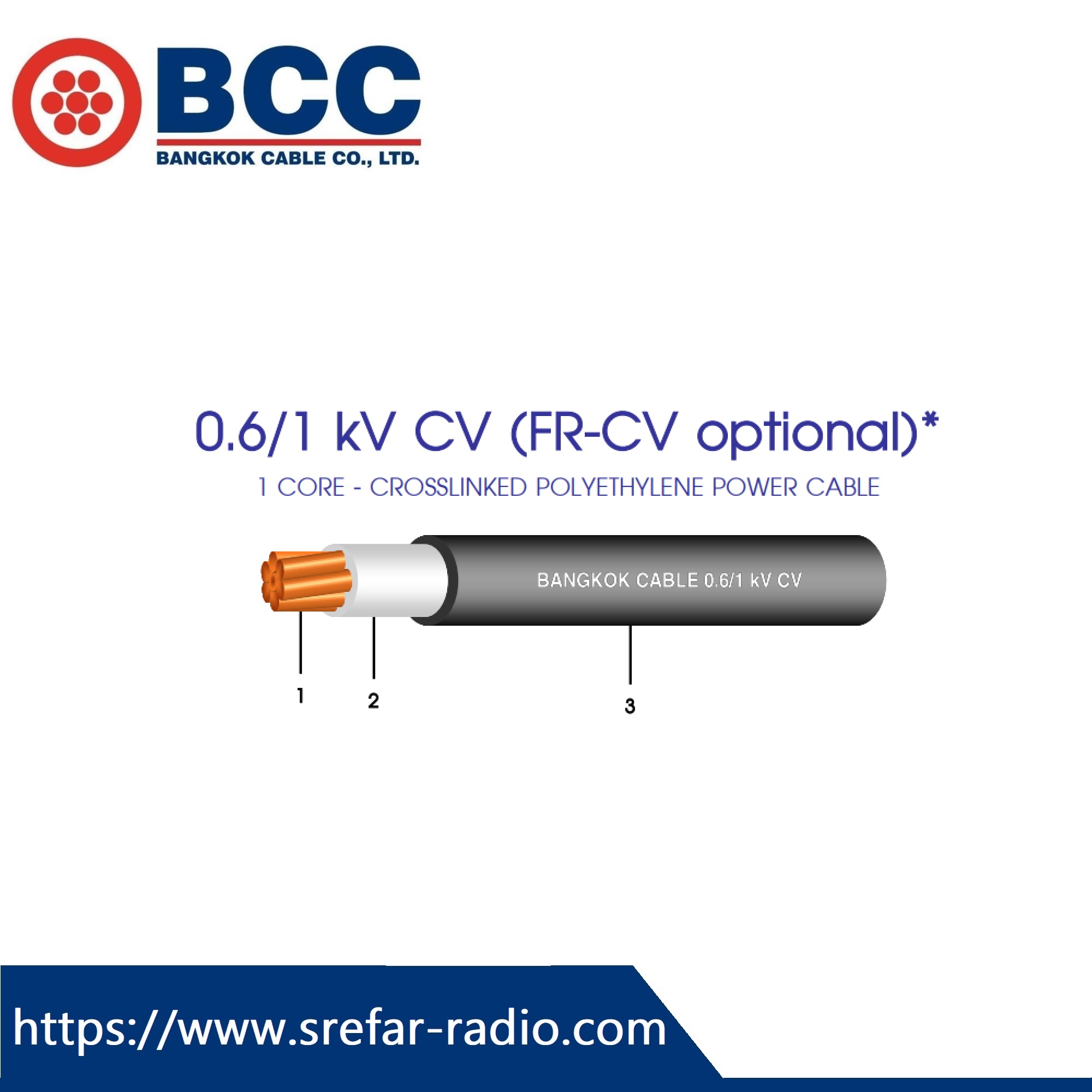 BANGKOK CABLE XLPE/PVC 0.6/1 kV 90°C CV 1 Core