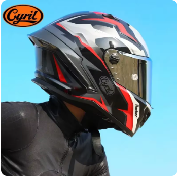หมวกกันน็อค Cyril ฟรีชิวด์ดำ + อุปกรณ์ตกแต่งคางสำหรับเพิ่มการรับลม รุ่น R1 Shiny Black / Assasin Black / Silver / Red