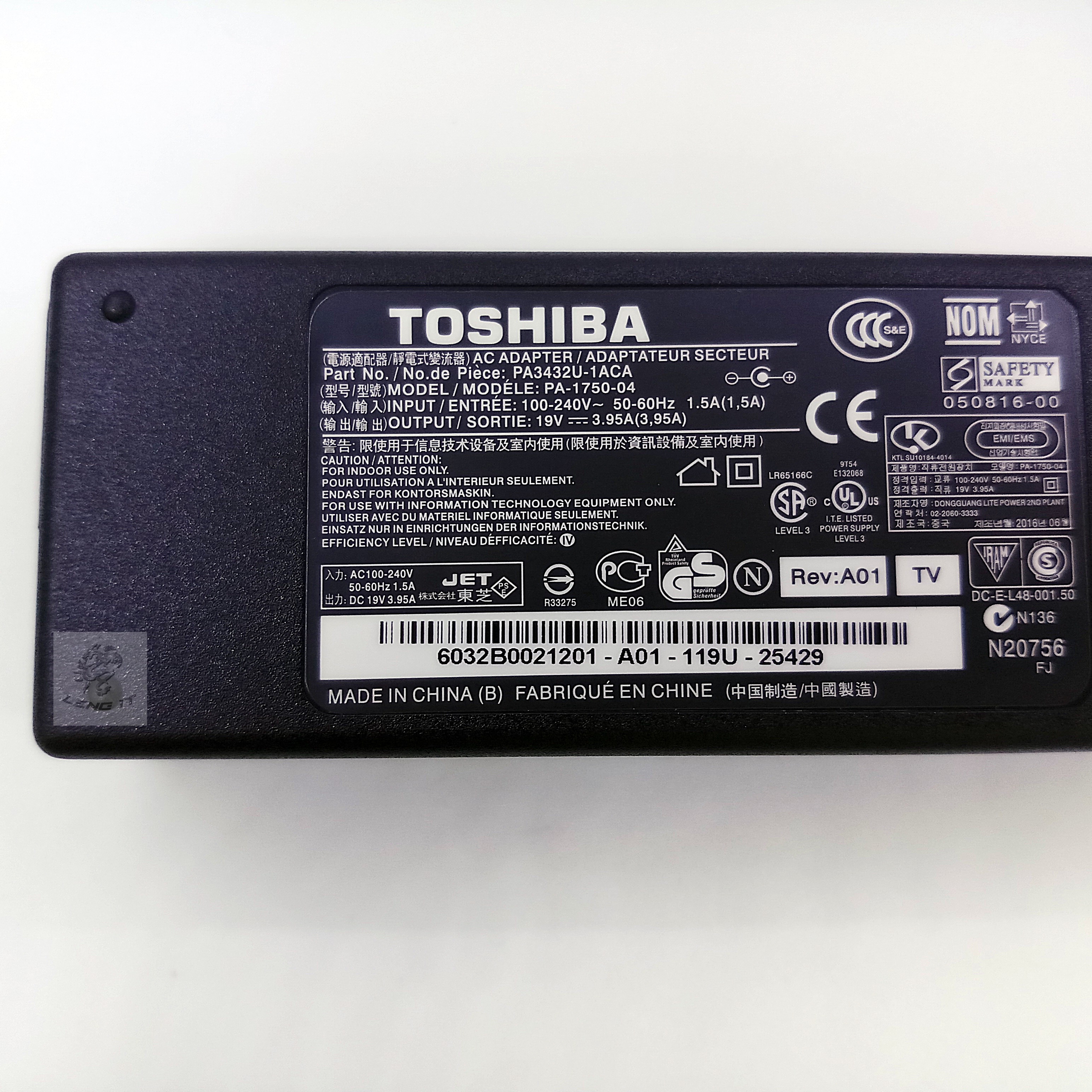 ADAPTER TOSHIBA 19V 3.95A 75W หัว 5.5*2.5MM (ของเทียบ OEM)