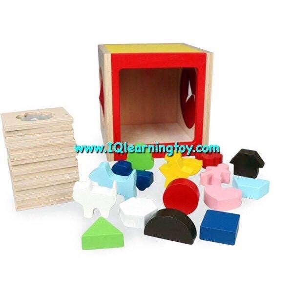 Shadow Puzzle blocks in the Box กล่องลึกลับ ของเล่นจับคู่รูปทรง-เงา ฝึกเรื่องประสาทสัมผัส สอนเรื่องสี รูปทรง ฝึกสมาธิ (3+)ส่งฟรี