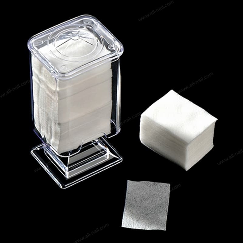 กล่องใส่แผ่นสำลี ที่เก็บแผ่นสำลี มีรูด้านล่างสำหรับดึงแผ่นสำลี