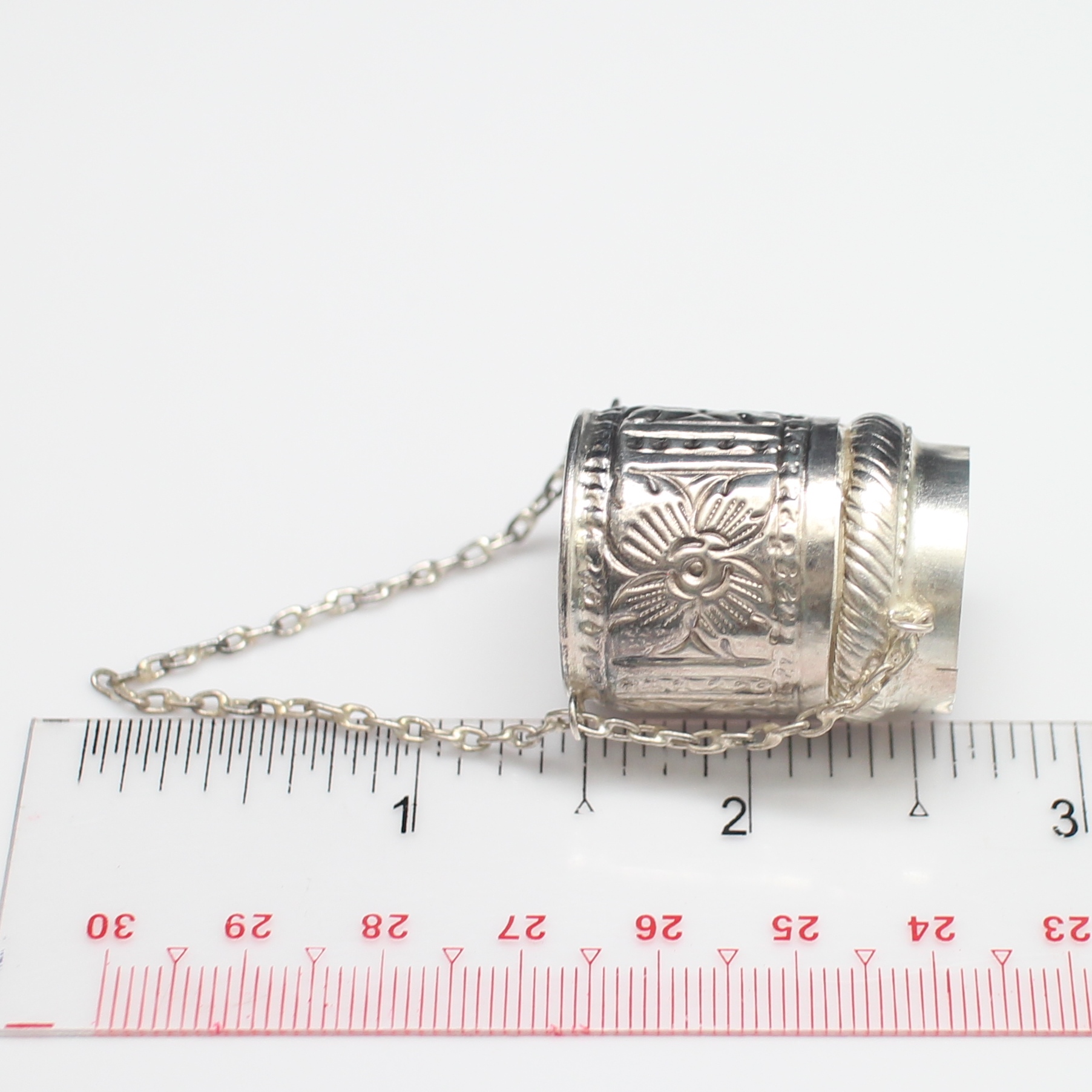 SI357 กระติ๊บเงินจิ๋ว ลายสาน เงินแท้ 92.5% นน.รวม 8.2 กรัม