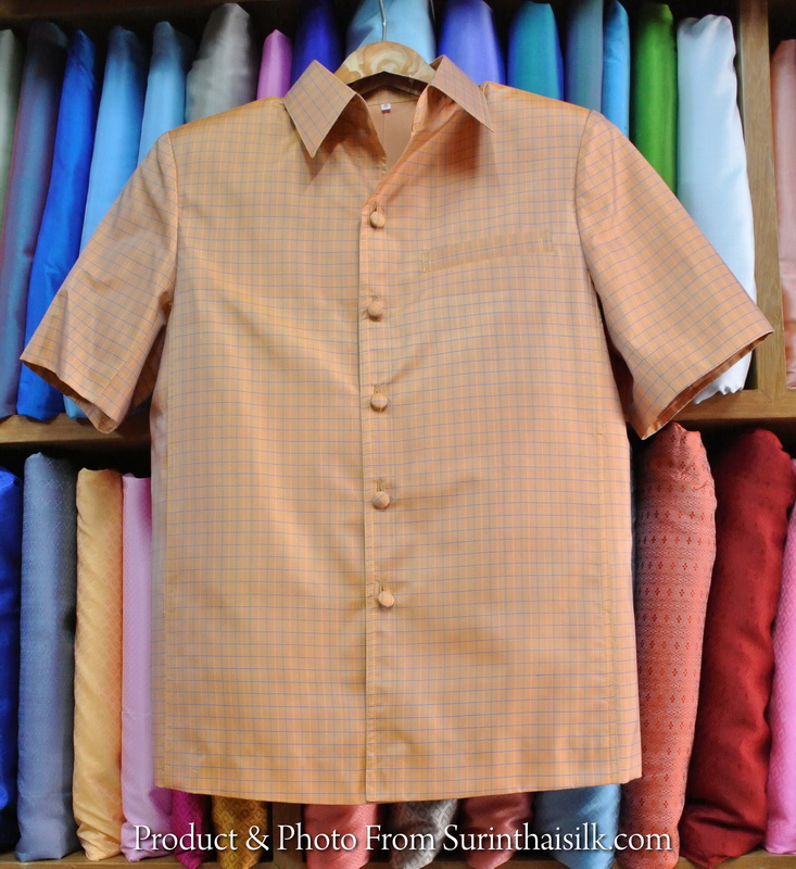 เสื้อซาฟารี คอปก เกล็ดเต่าแขนสั้น ทรง DH-002