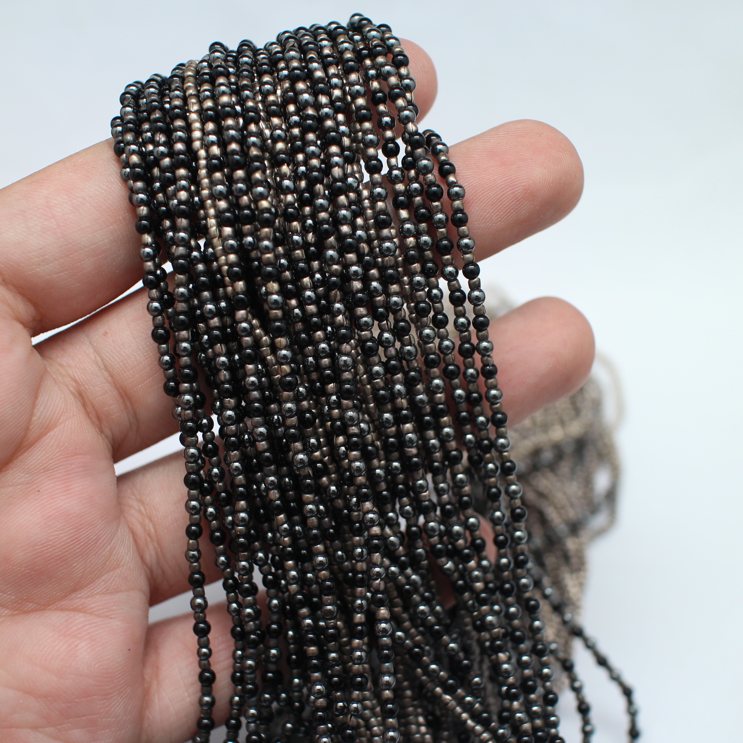 SI305 สร้อยคอเงินร้อยลูกปัด เงินแท้ นน. 136.3 กรัม ยาว 18 นิ้ว