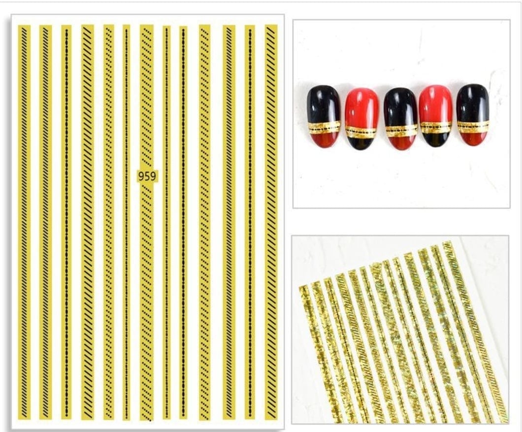 สติ๊กเกอร์ติดเล็บ สติ๊กเกอร์ตัวหนังสือ สีทองรุ้งแว็บๆ