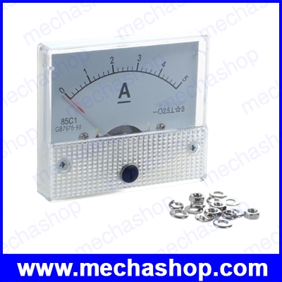 อนาล็อกแอมป์มิเตอร์ มิเตอร์วัดกระแสไฟฟ้าแบบเข็ม Analog 85C1 DC 5A Panel Meter Amperemeter Meter Installation meters